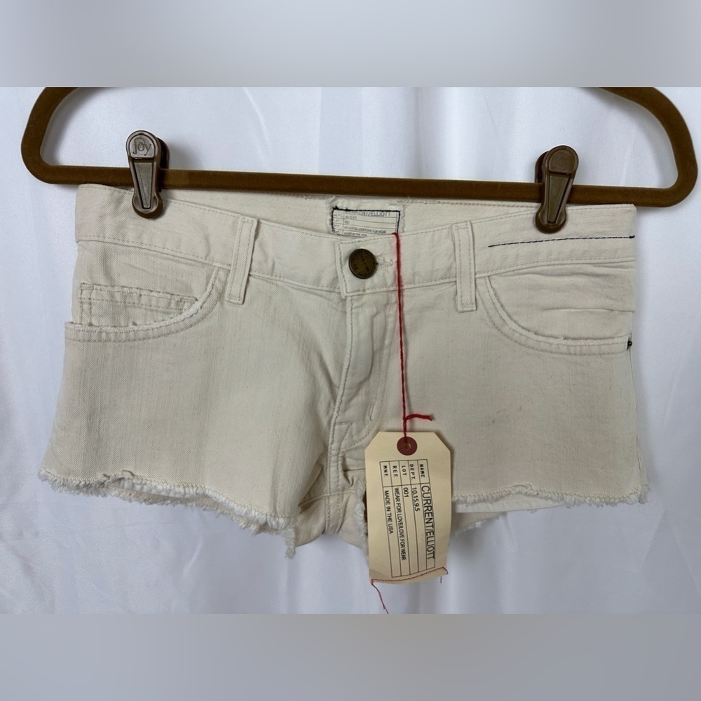 NWT Current/Elliott Cream The Mini Mini Short Sz 25